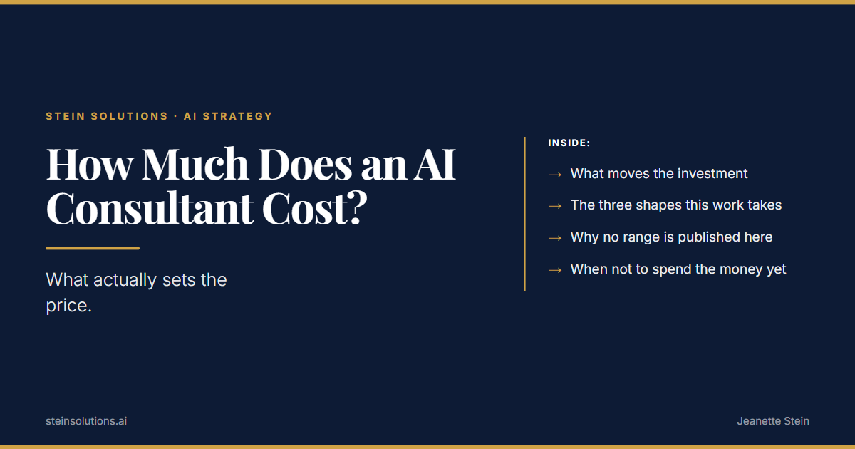 How much does an AI consultant cost: what actually sets the price