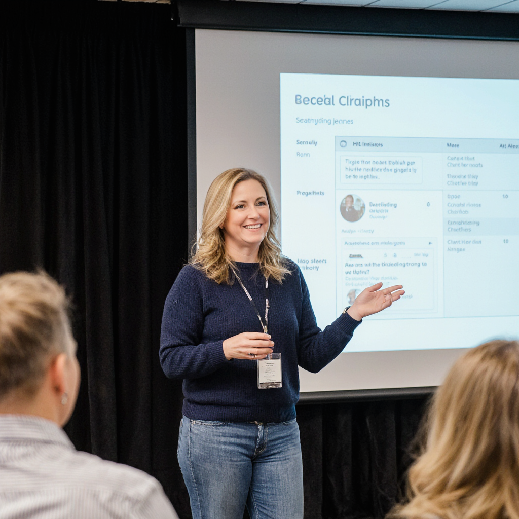 Jeanette presenting a live workshop