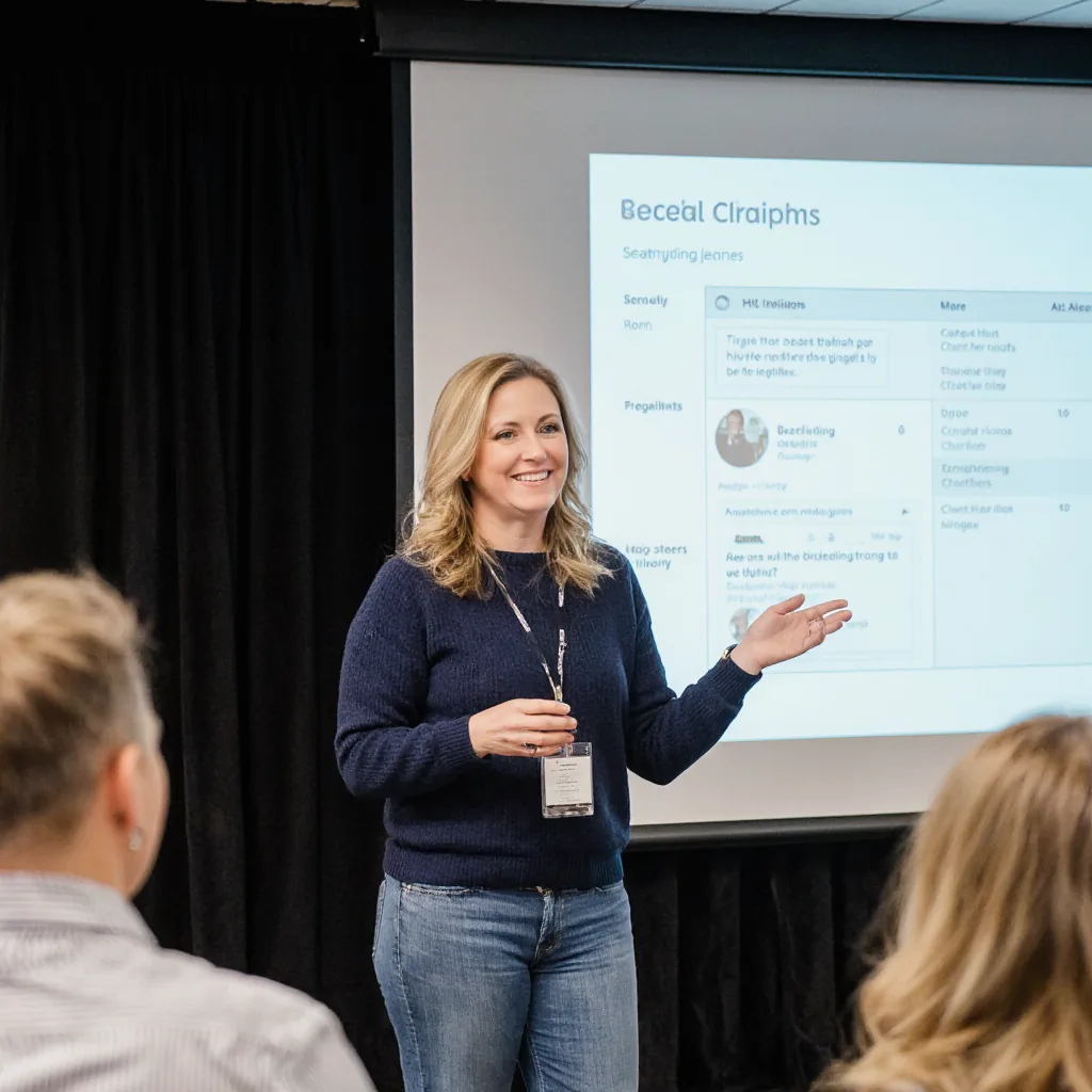 Jeanette presenting a live workshop