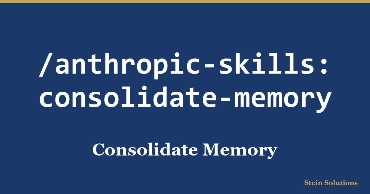 Consolidate Memory shortcut card